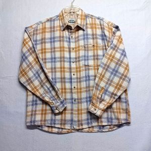 Stanfield long sleeve button up plaid shirt men's Sz L